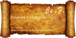 Csurka Fridolin névjegykártya